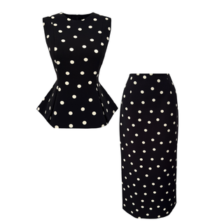 POLKA DOT PATTERNED PENCIL SKIRT SET