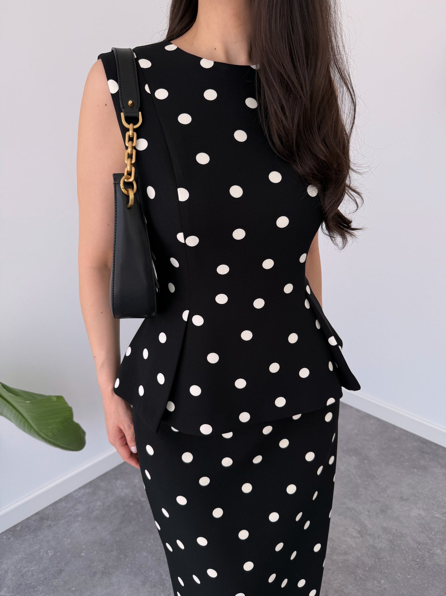 POLKA DOT PATTERNED PENCIL SKIRT SET